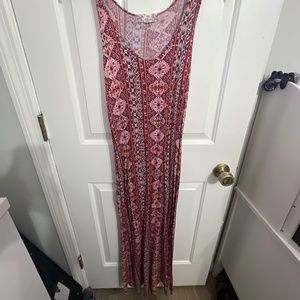 Floral printed sleeveless maxi dress